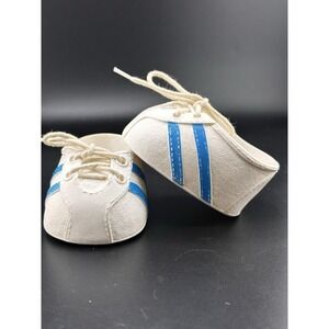 Cabbage Patch Kids Doll Vtg Coleco White Blue Stripes Plastic Shoes  Laces 1980s